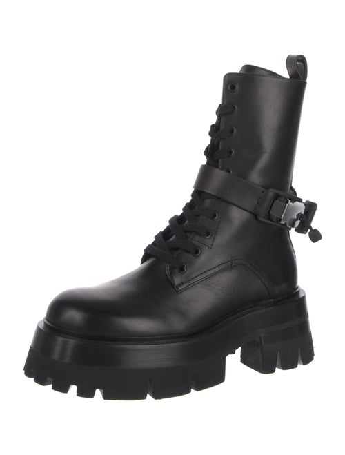 Versace Leather Combat Boots