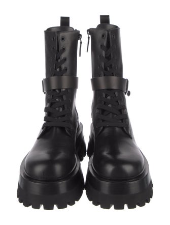 Versace Leather Combat Boots