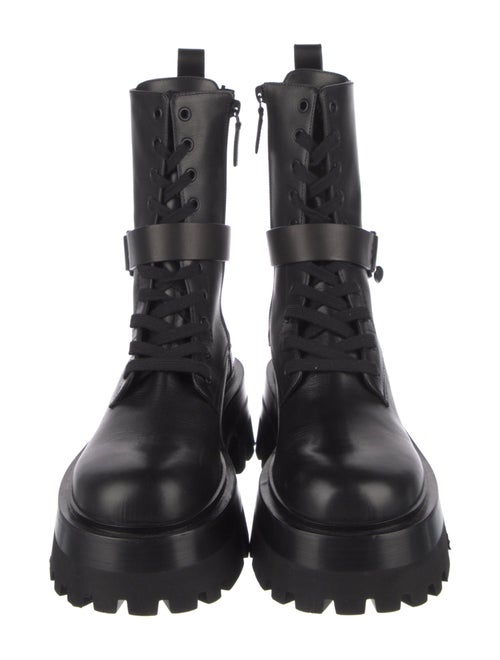 Versace Leather Combat Boots