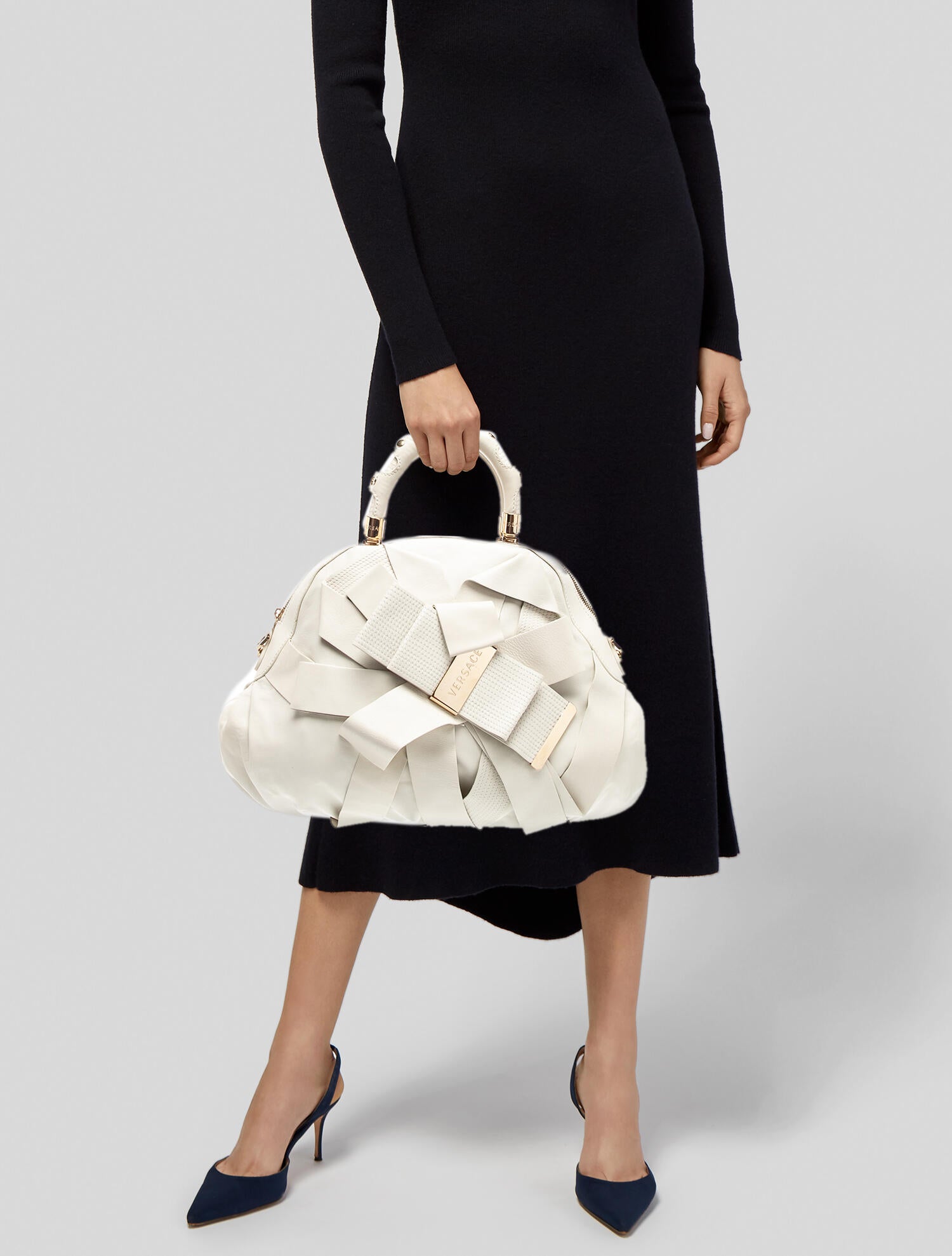 Versace Leather Top Handle Bag