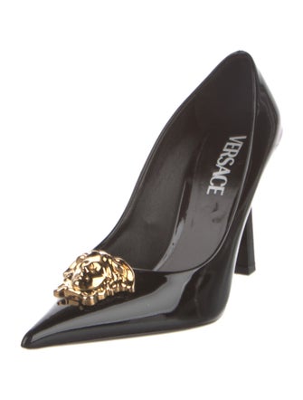 Versace Medusa Insignia Patent Leather Pumps