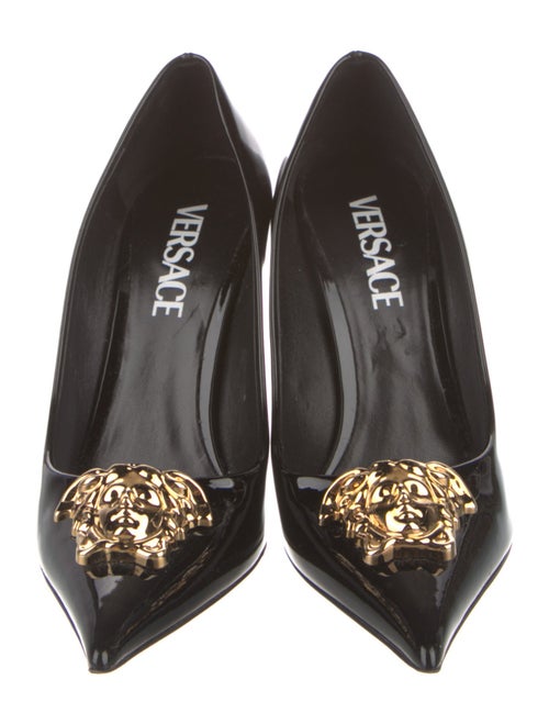Versace Medusa Insignia Patent Leather Pumps
