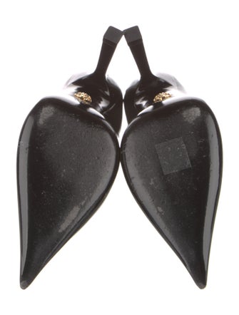 Versace Medusa Insignia Patent Leather Pumps