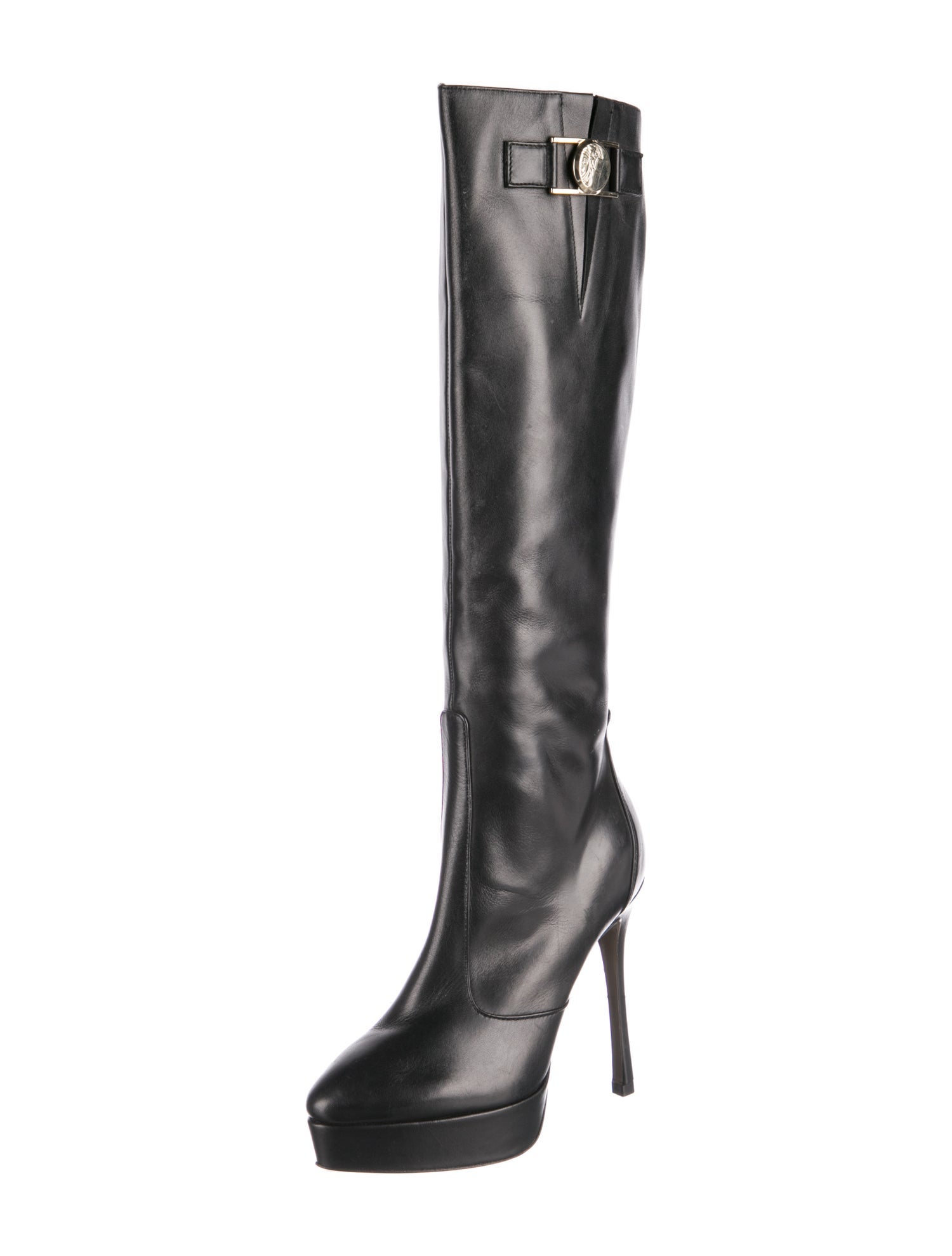 Versace Medusa Insignia Leather Boots