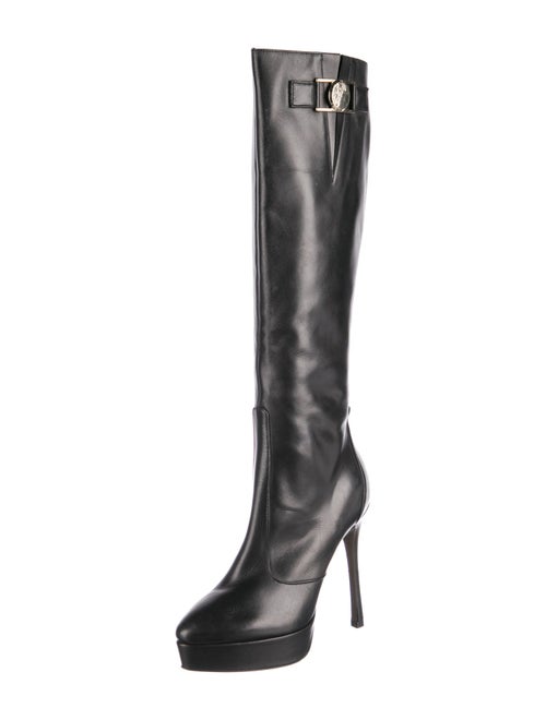 Versace Medusa Insignia Leather Boots