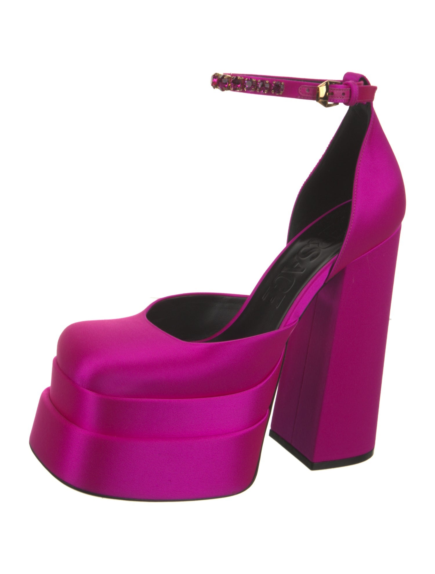 Versace Medusa Insignia Satin D'Orsay Pumps