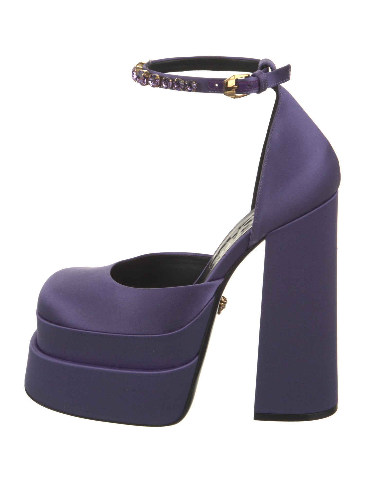 Versace Medusa Insignia Satin D'Orsay Pumps