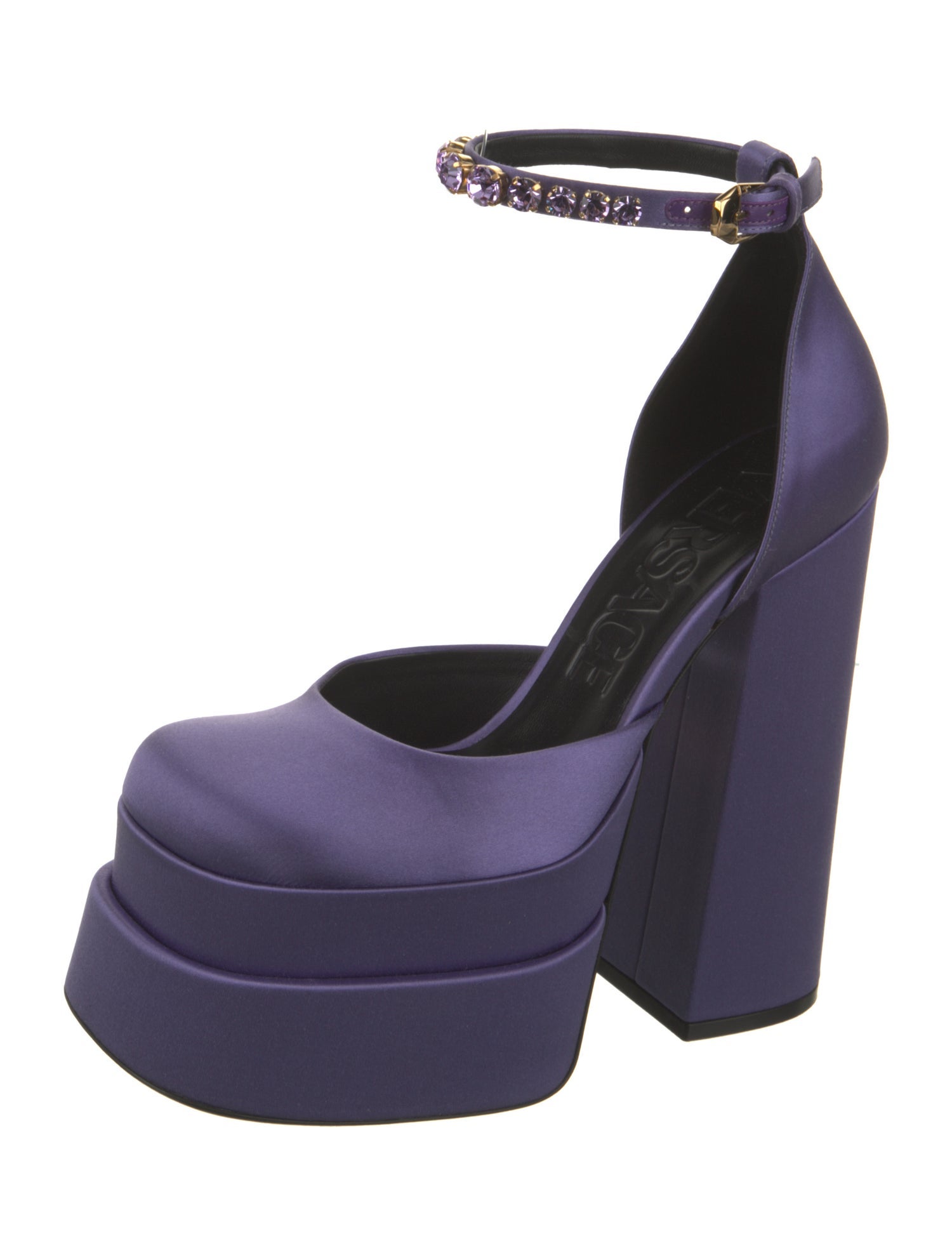 Versace Medusa Insignia Satin D'Orsay Pumps