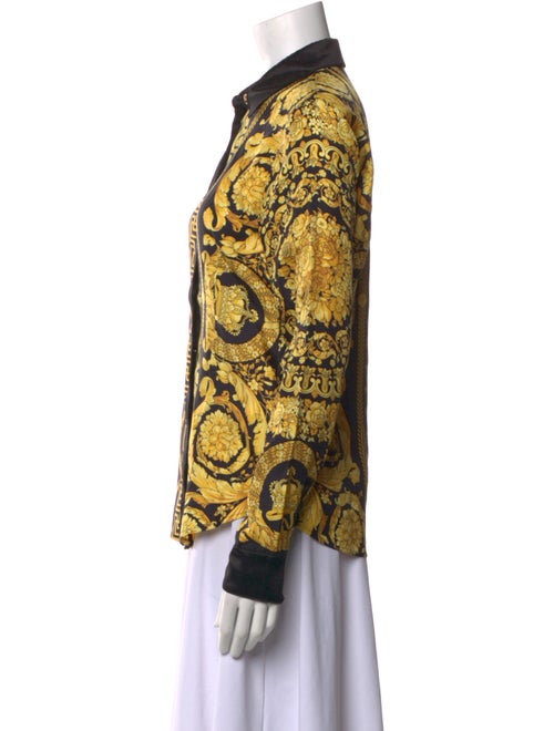 Versace Silk Printed Button-Up Top