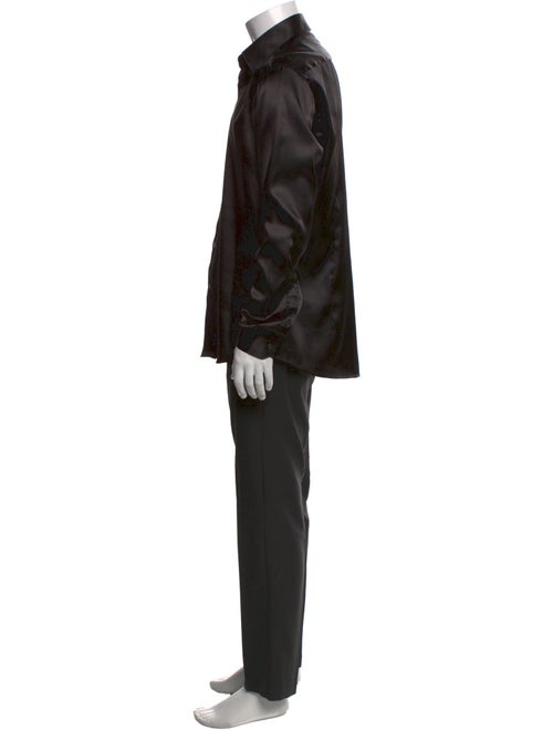 Versace Greca Pattern Long Sleeve Dress Shirt