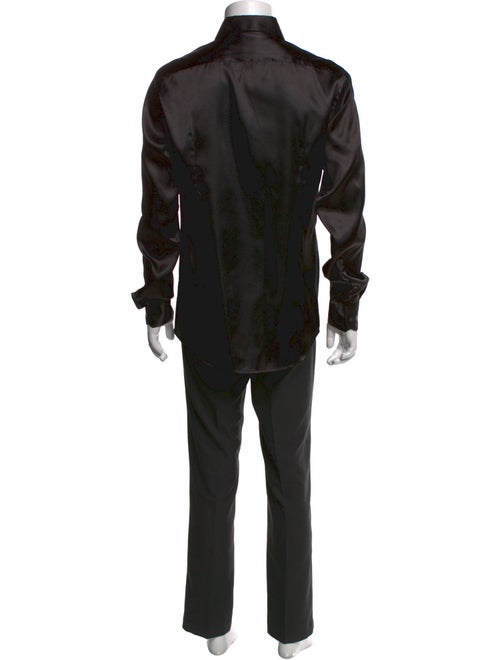 Versace Greca Pattern Long Sleeve Dress Shirt