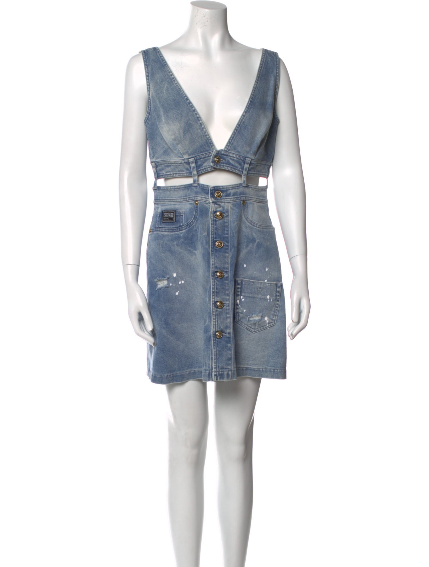 Versace Jeans Couture V-Neck Mini Dress