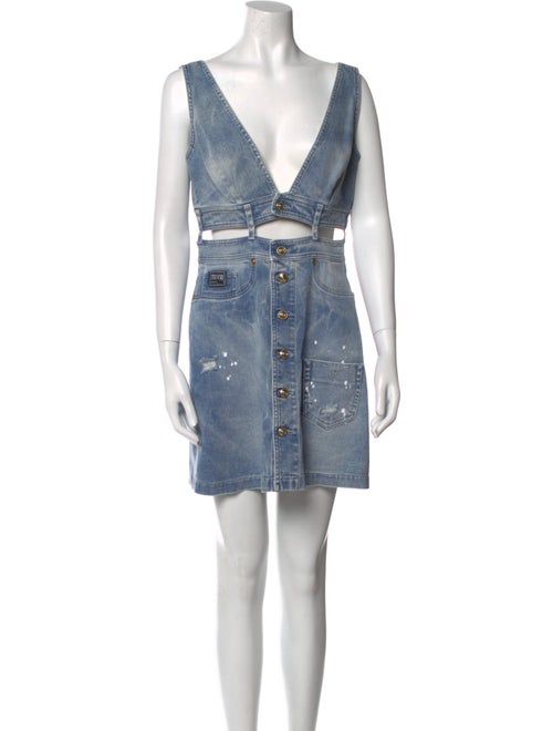 Versace Jeans Couture V-Neck Mini Dress