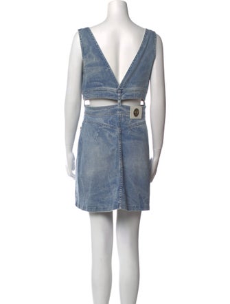 Versace Jeans Couture V-Neck Mini Dress