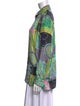 Versace Silk Paisley Print Button-Up Top