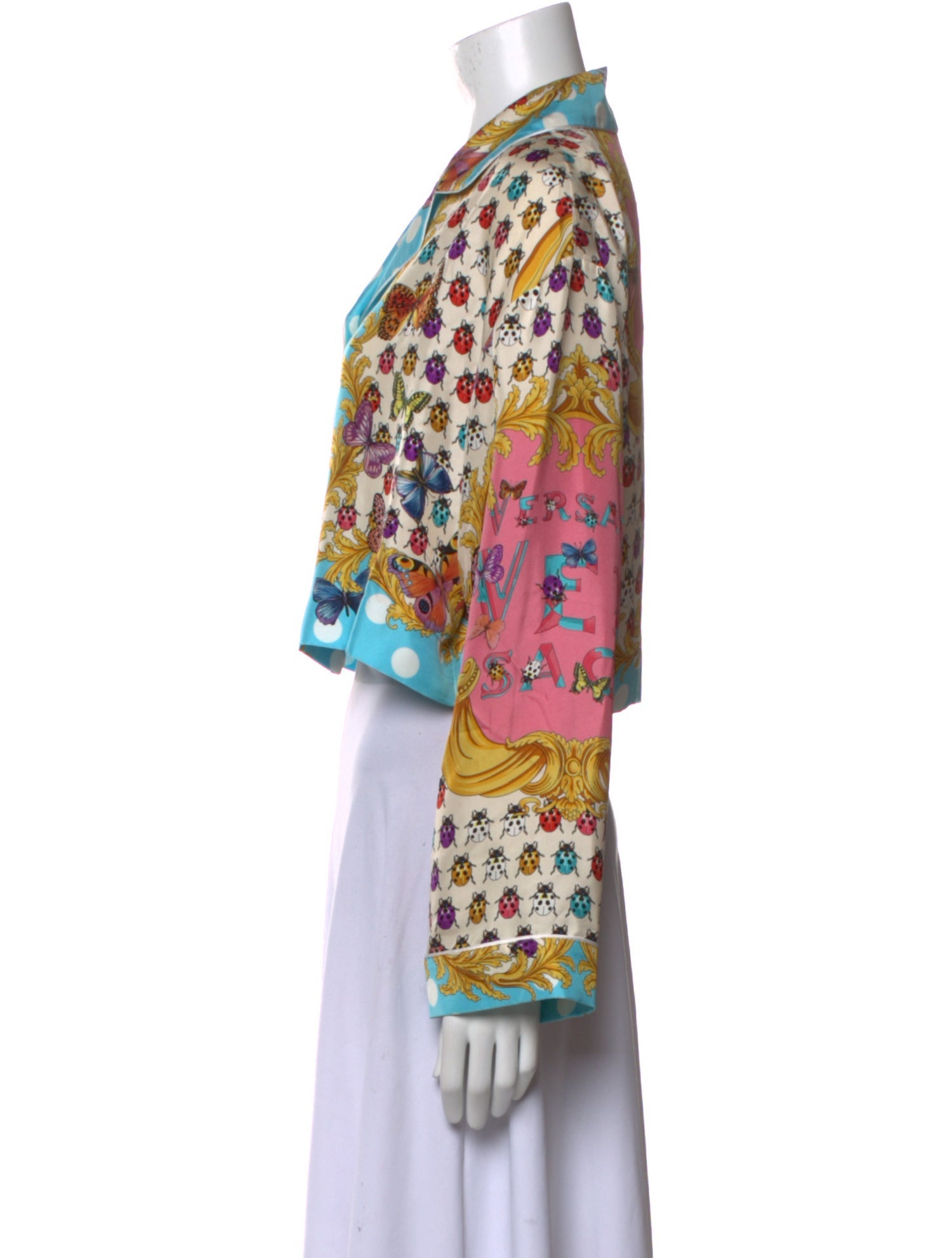 Versace Silk Printed Crop Top