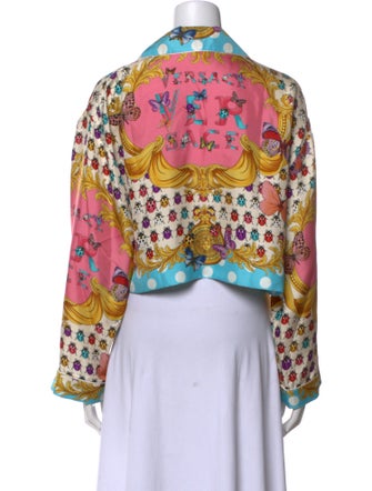 Versace Silk Printed Crop Top