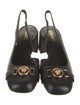 Versace Medusa Insignia Leather Slingback Pumps