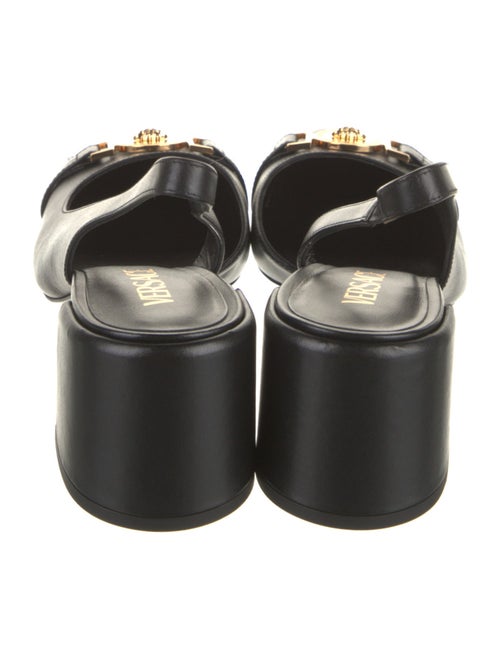 Versace Medusa Insignia Leather Slingback Pumps