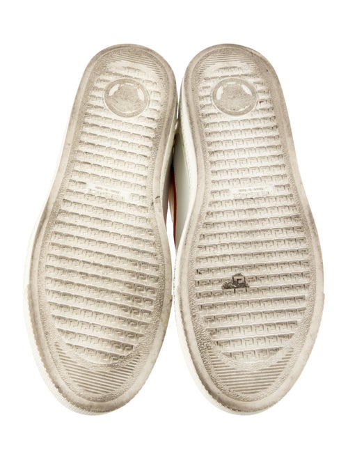 Versace Leather Embroidered Accent Sneakers