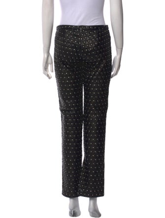 Versace Leather Straight Leg Pants