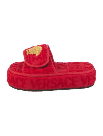 Versace Medusa Insignia Terry Cloth Slides