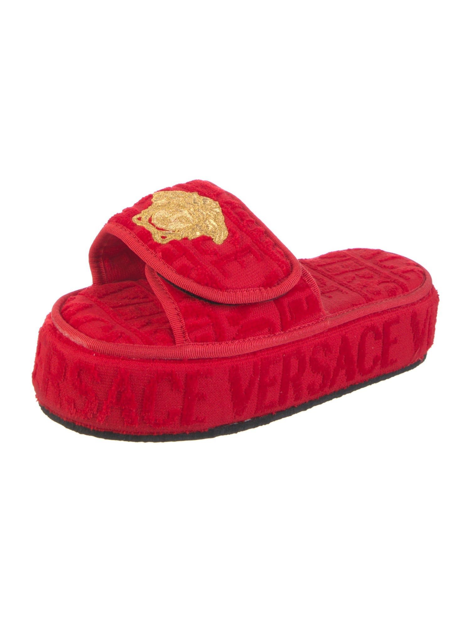 Versace Medusa Insignia Terry Cloth Slides