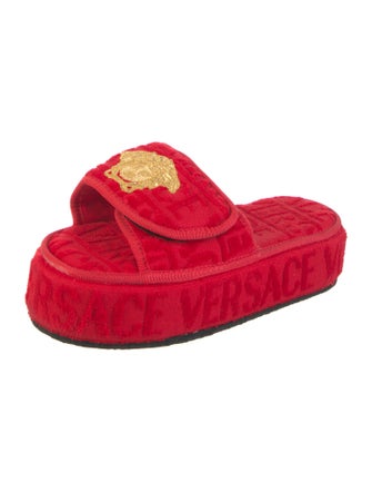 Versace Medusa Insignia Terry Cloth Slides