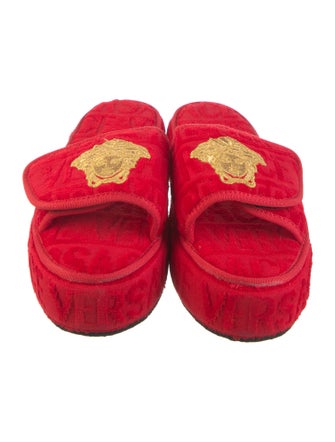 Versace Medusa Insignia Terry Cloth Slides