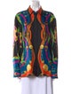 Versace Silk Printed Button-Up Top