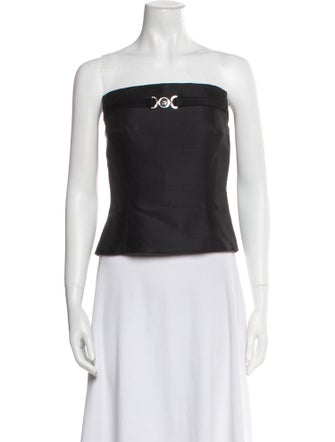 Versace Wool Strapless Crop Top