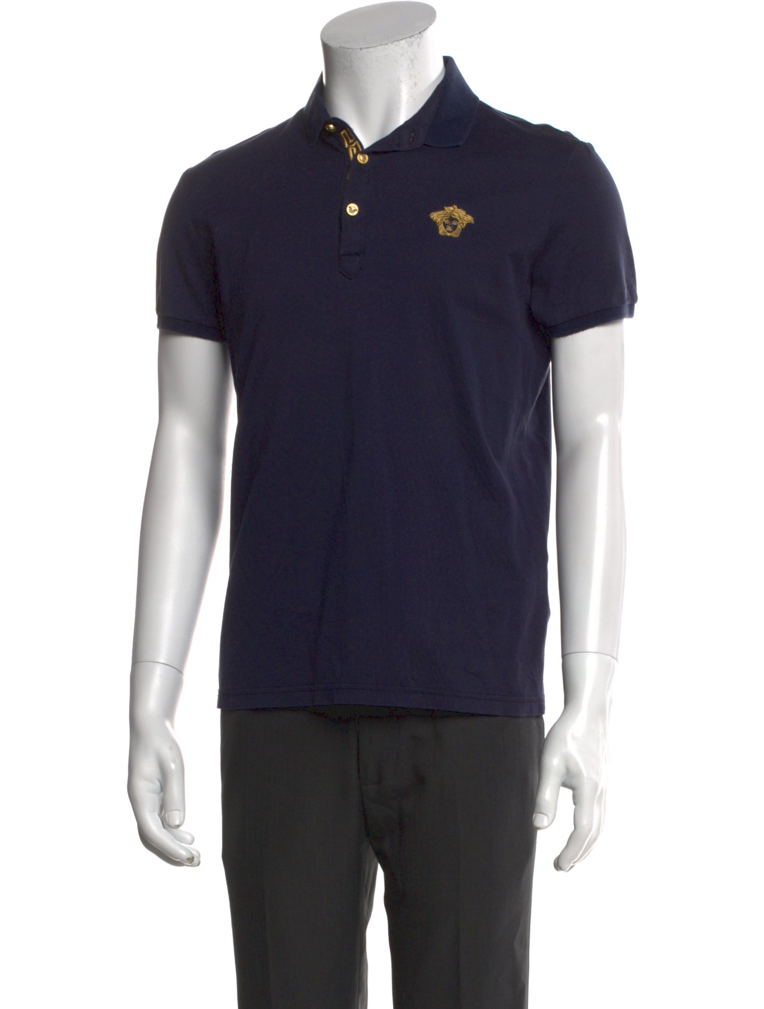 Versace Medusa Insignia Crew Neck Polo Shirt