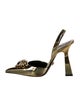 Versace Medusa Insignia Leather Slingback Pumps