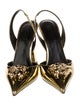 Versace Medusa Insignia Leather Slingback Pumps
