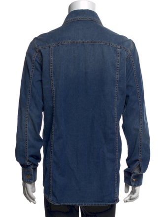 Versace Medusa Insignia Long Sleeve Denim Shirt