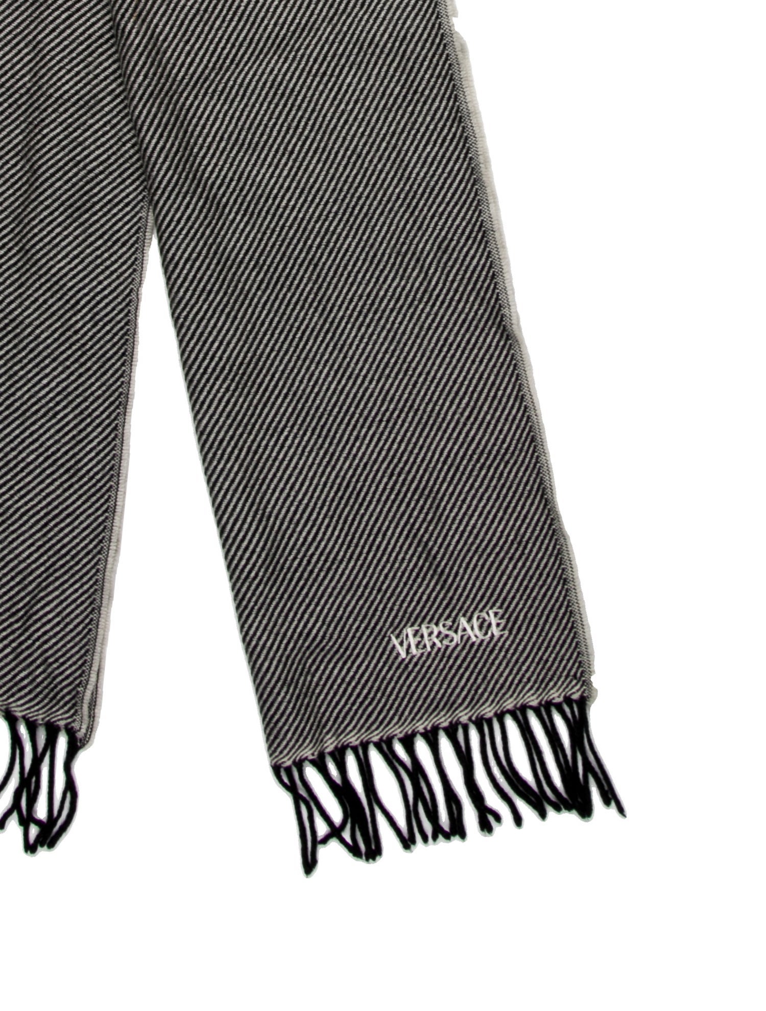 Versace Wool Striped Scarf