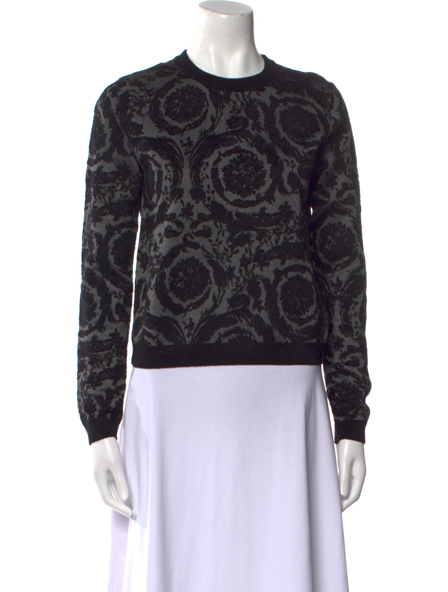 Versace Printed Crew Neck Sweater w/ Tags