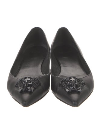 Versace Medusa Insignia Leather Flats
