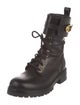 Versace Medusa Insignia Leather Combat Boots