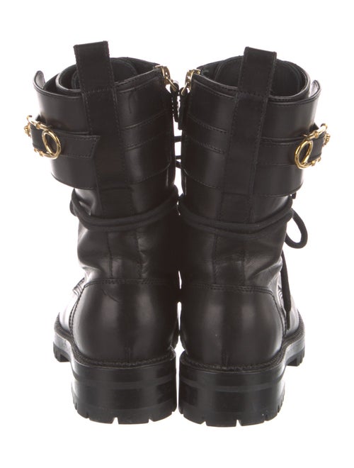 Versace Medusa Insignia Leather Combat Boots