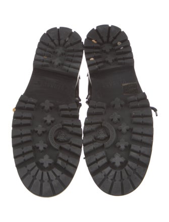 Versace Medusa Insignia Leather Combat Boots