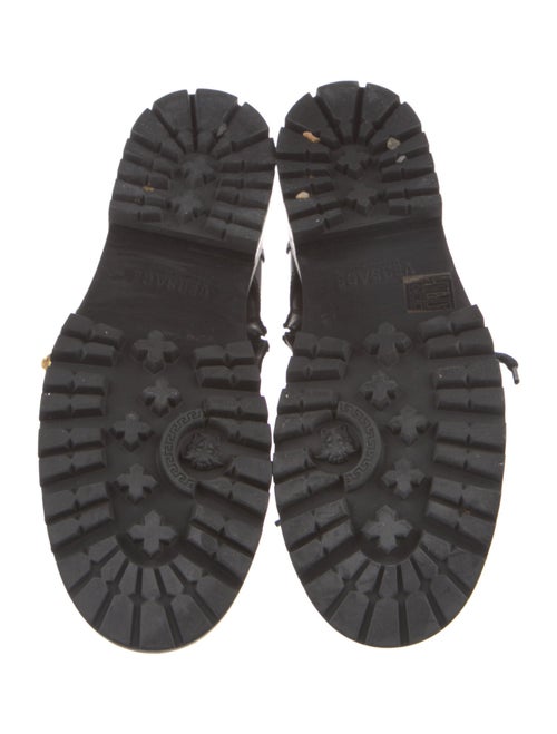 Versace Medusa Insignia Leather Combat Boots