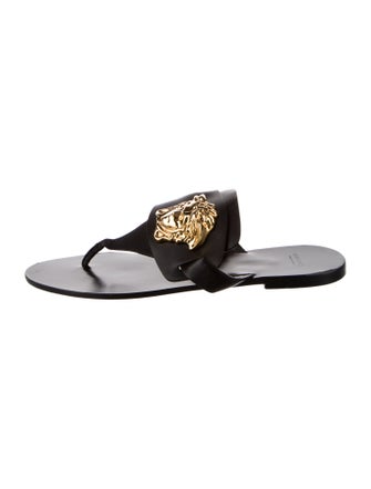Versace Medusa Insignia Leather Slides