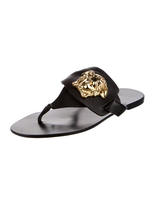 Versace Medusa Insignia Leather Slides