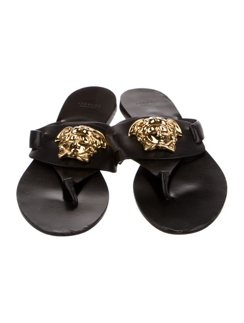 Versace Medusa Insignia Leather Slides