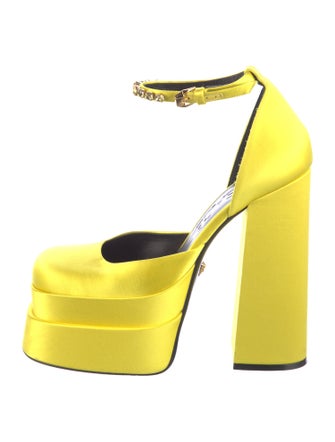 Versace Medusa Insignia Satin D'Orsay Pumps