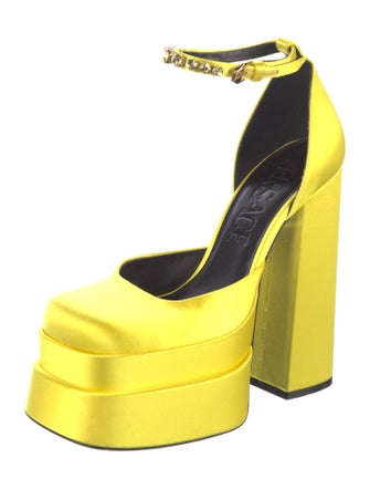 Versace Medusa Insignia Satin D'Orsay Pumps