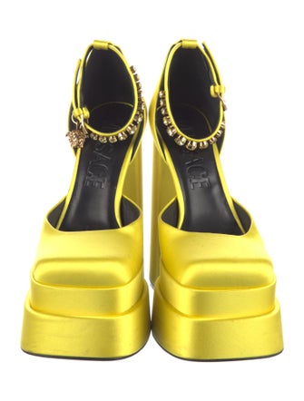 Versace Medusa Insignia Satin D'Orsay Pumps