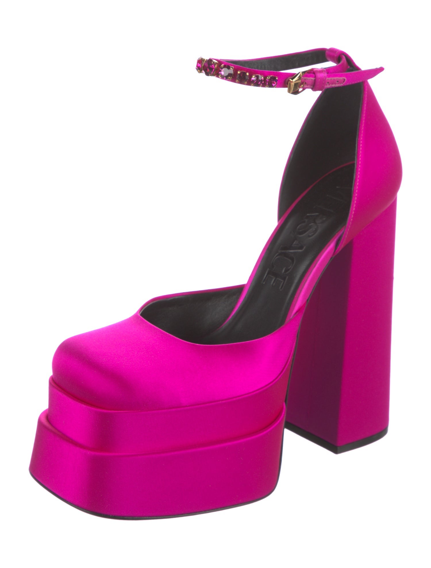 Versace Medusa Insignia Satin D'Orsay Pumps