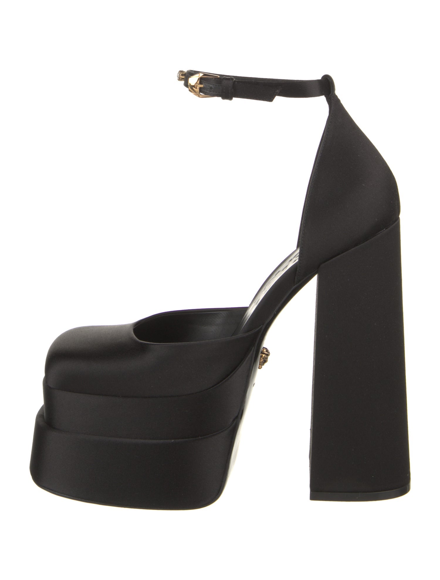 Versace Medusa Insignia Satin D'Orsay Pumps